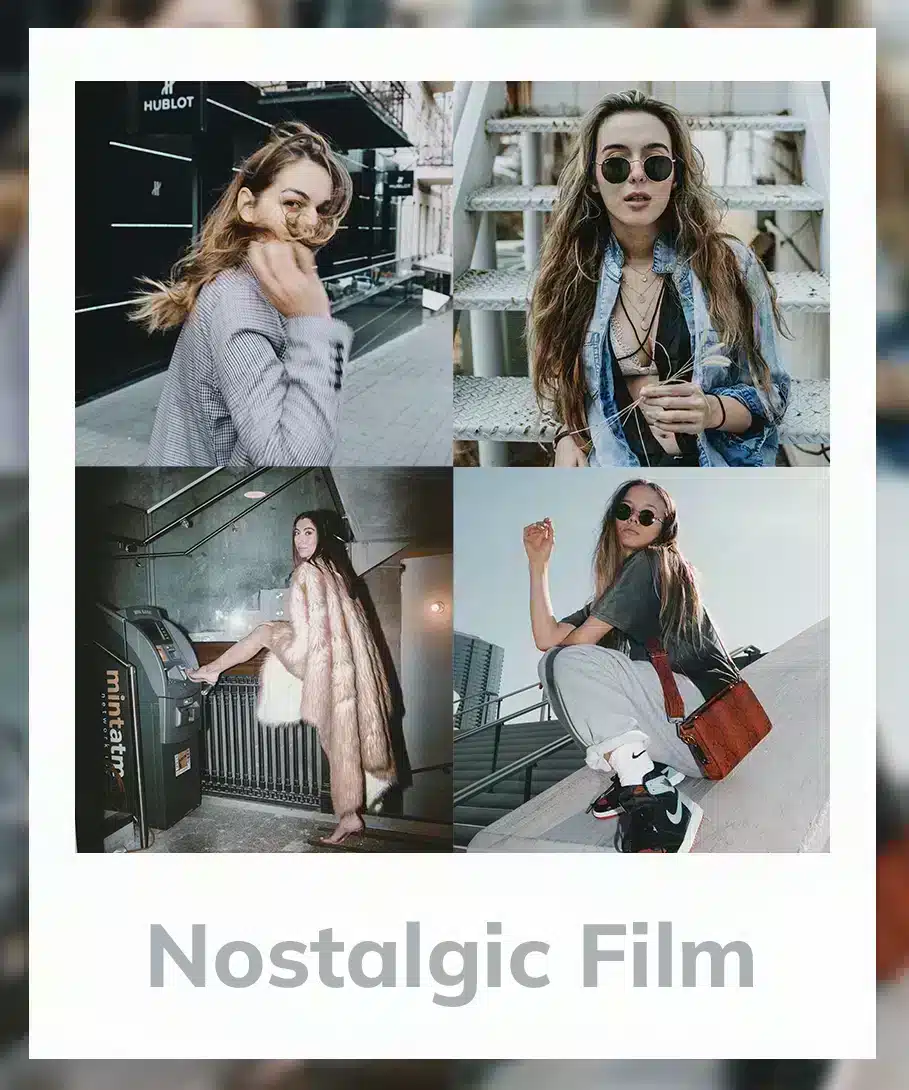 Nostalgic Film Lightroom Presets - A collection of 8 presets that give digital photos a vintage, retro feel reminiscent of classic film stocks.